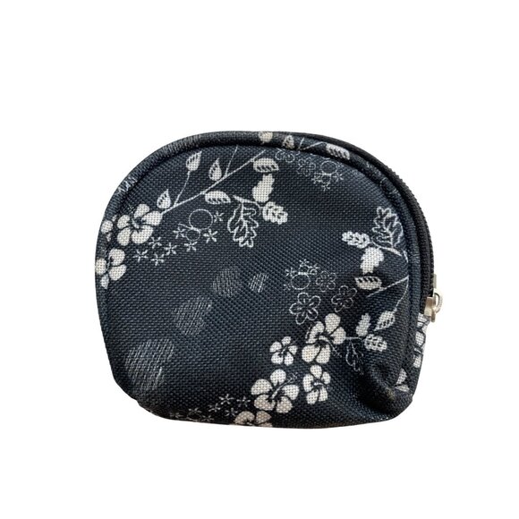 Floral Black & White Zippered Pouch Set 3 Small Medium Large Durable Polyester I - Picture 10 of 11